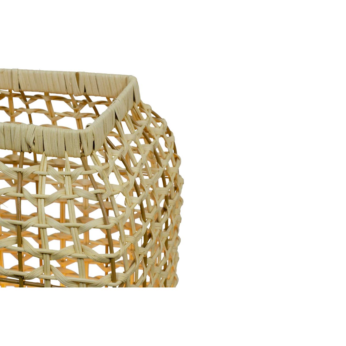 Lampe à poser en rotin et métal petit modèle, AMBA naturel, C-CREATION