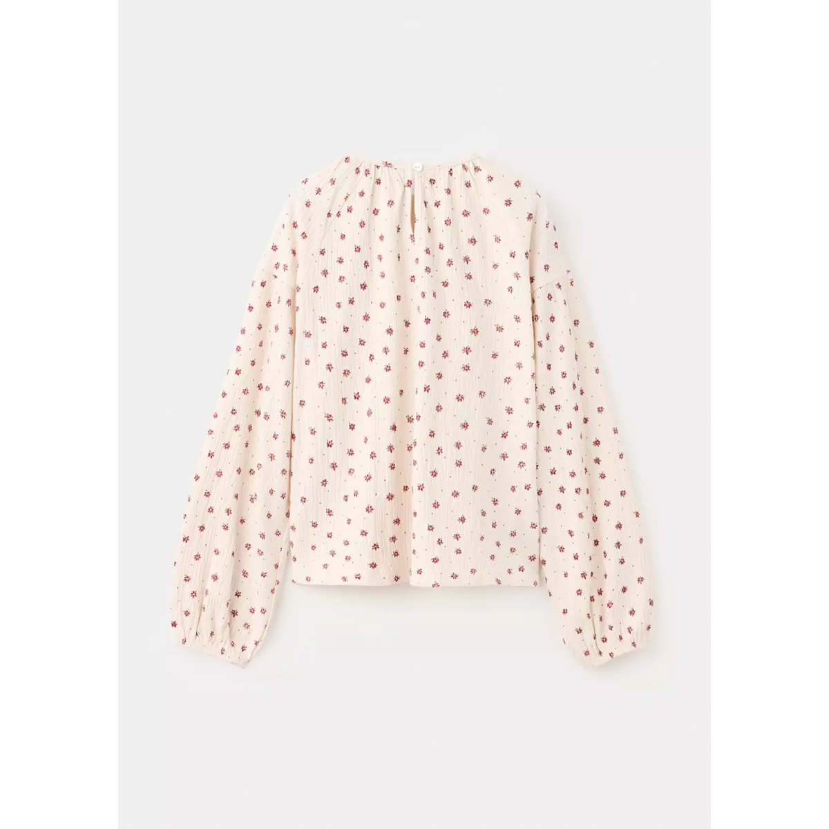 T-shirt coton fleurs blanc cassé, MANGO KIDS