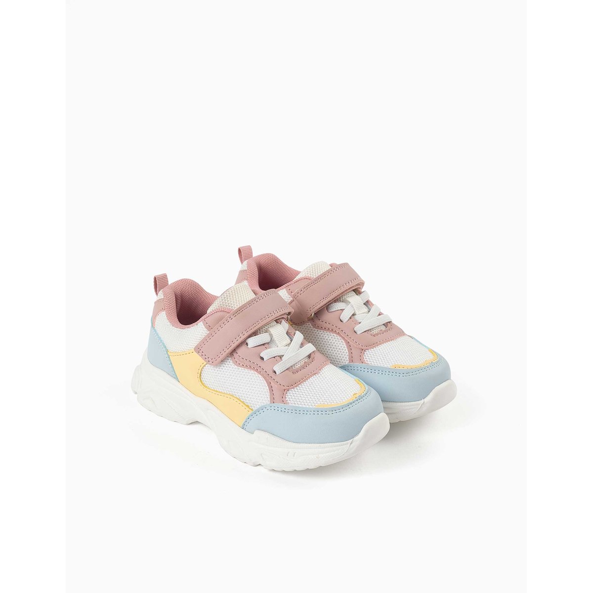 Baskets bi-matière à semelle épaisse multicolore, ZIPPY