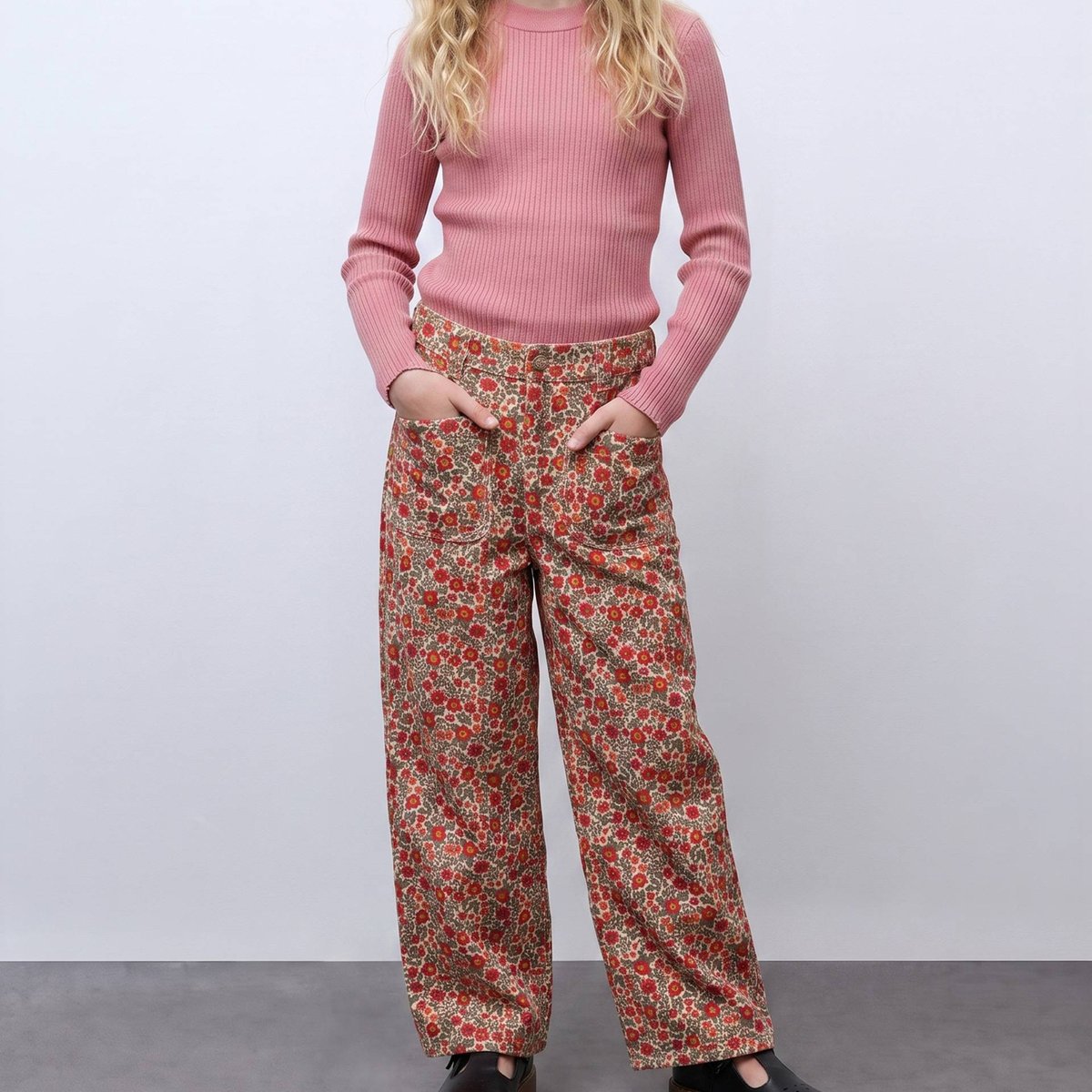 Pantalon en velours imprimé sparadrap, MONOPRIX