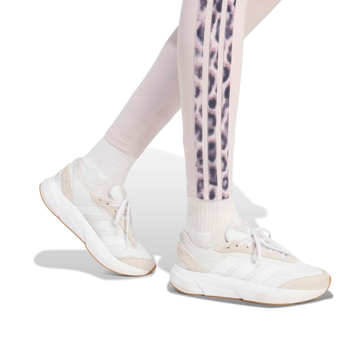 Leggings Essentials 3 bande stampa leopardata grigio/leopardato, ADIDAS SPORTSWEAR