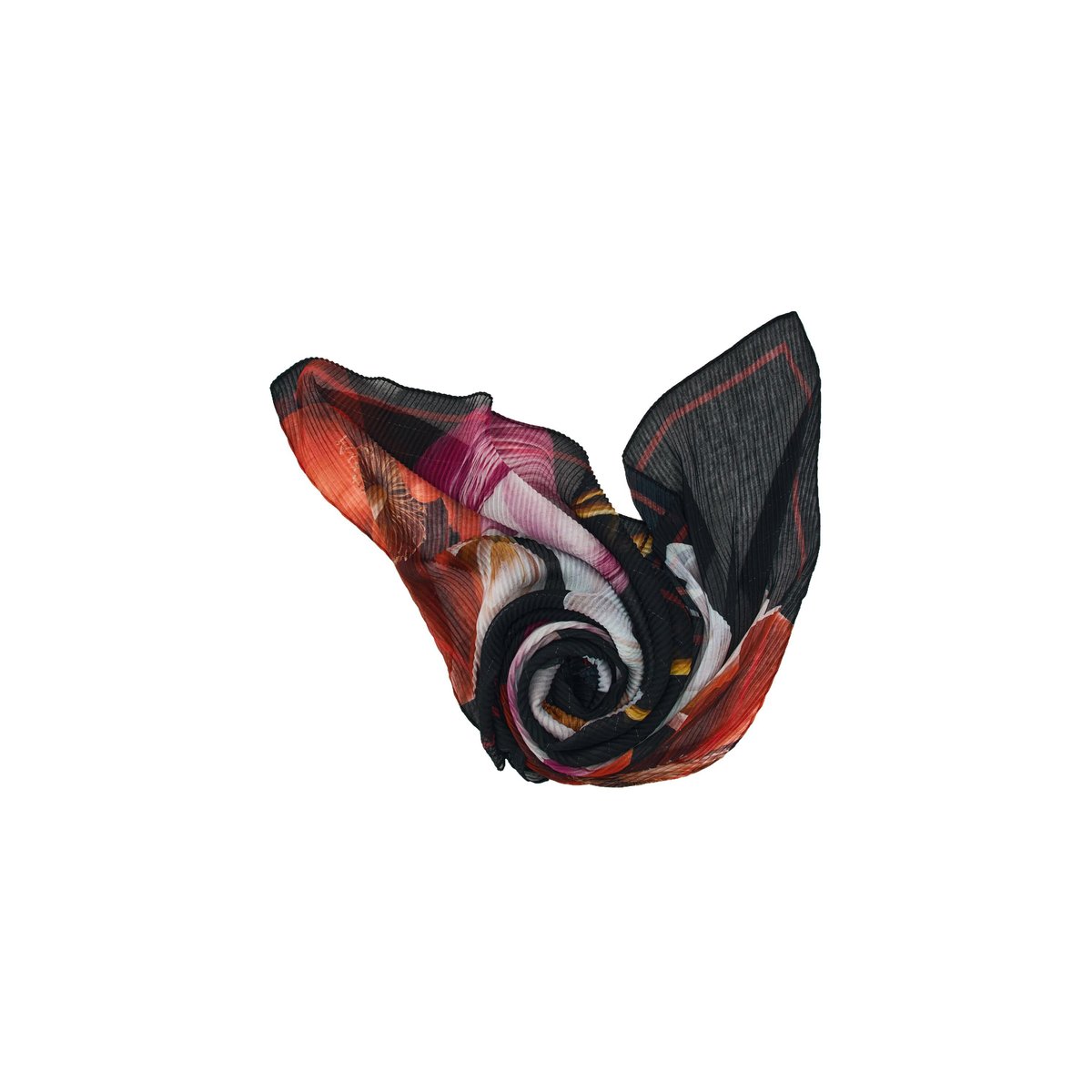 Foulard imprimé fleurs noir, DESIGUAL
