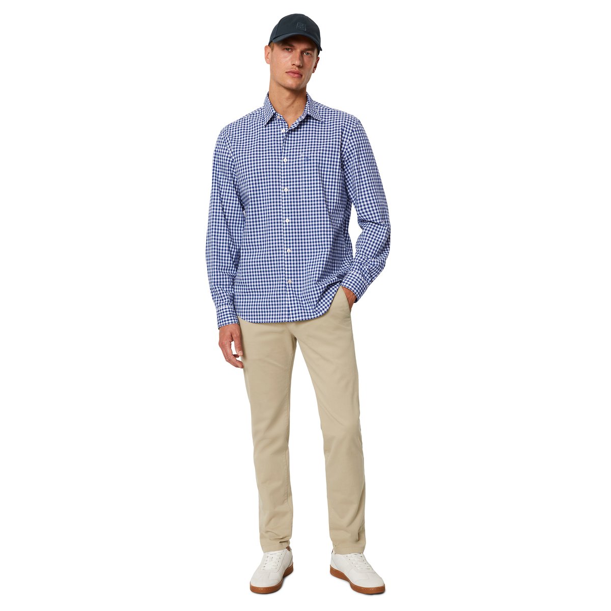 Chemise regular en pur coton biologique bleu, MARC O'POLO