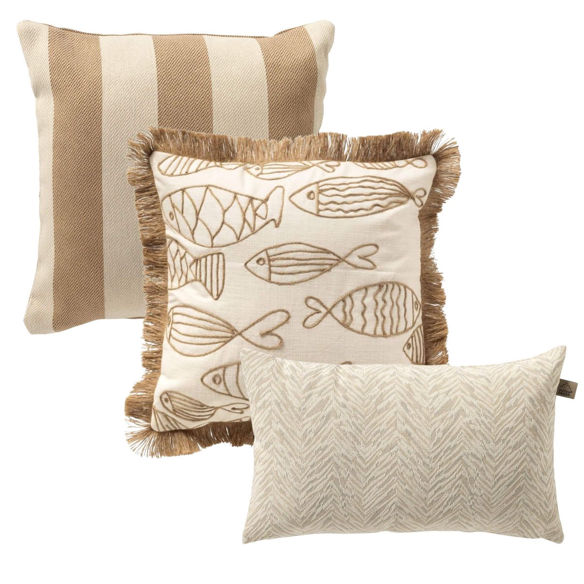 Coussins Dune Catch (Lot de 3) blanche, DUTCH DECOR