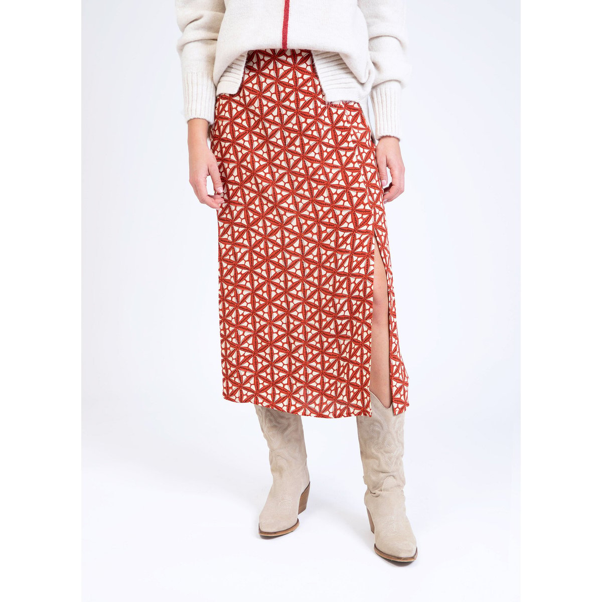 Jupe Midi GINALOU jakarta vert, AN'GE