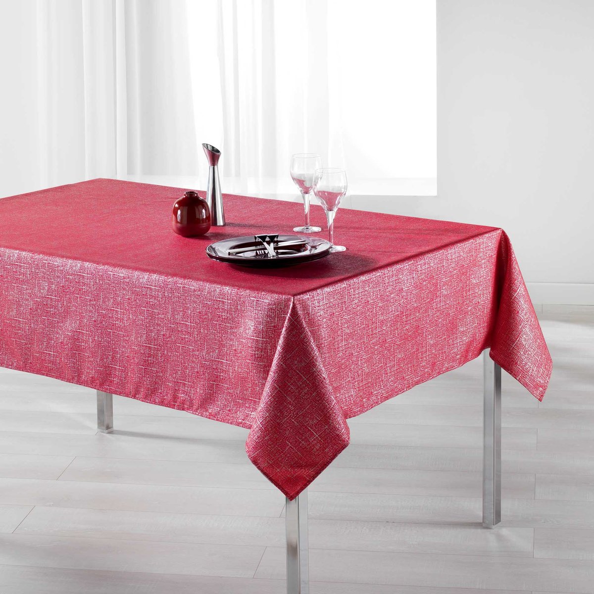 Nappe 150x240cm Palaccio Rouge rouge, EDEN