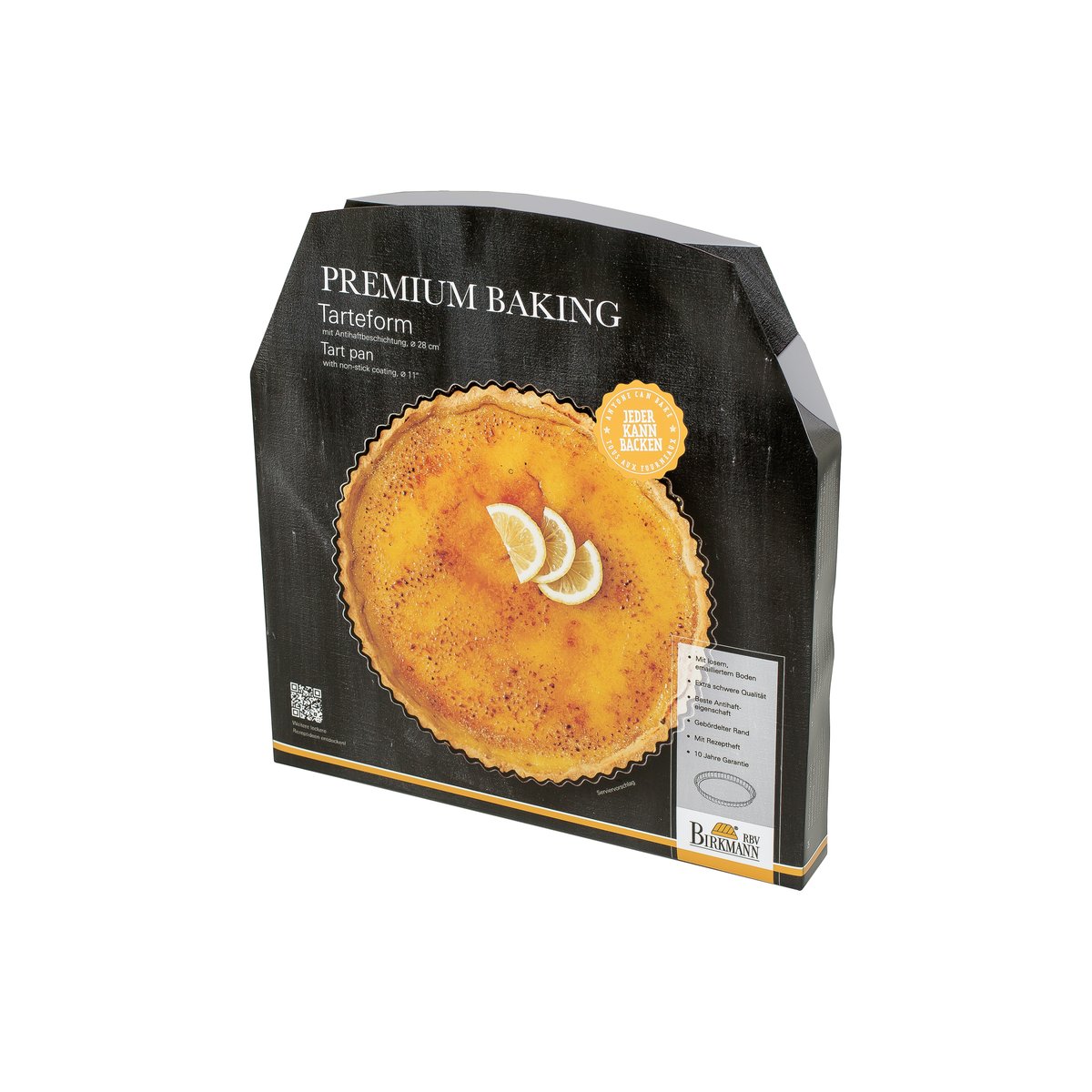 Moule à tarte en acier émaillé, PREMIUM noir, BIRKMANN