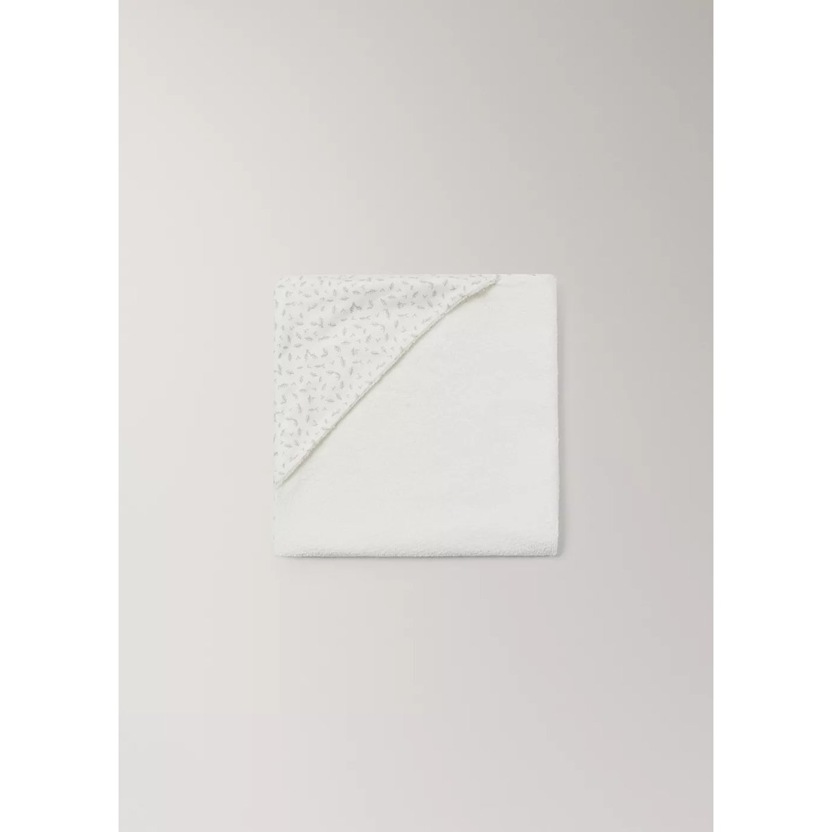 Peignoir à capuche en coton imprimé écru, MANGO HOME