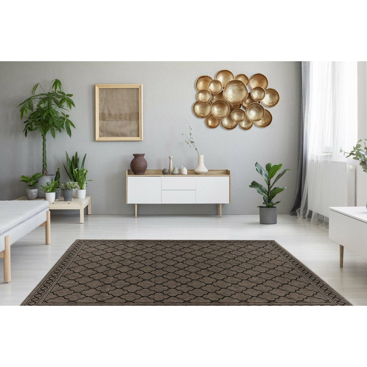 Tapis rectangulaire en polypropylène Splash 300 gris, ARTE ESPINA