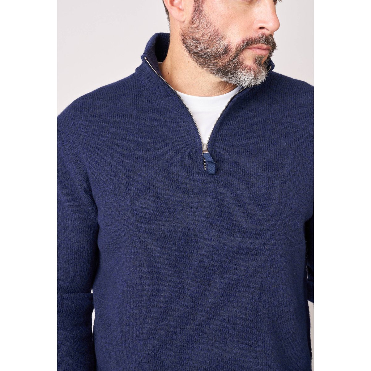 Pull homme col camionneur GALILEO navy, DEELUXE