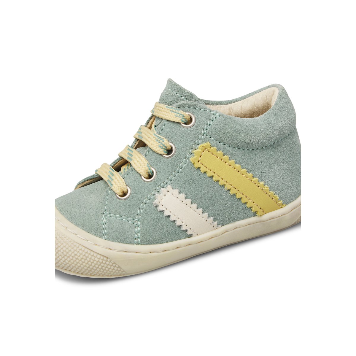 Chaussures premiers pas en suède MACKS 3 sage-blanc crème, NATURINO
