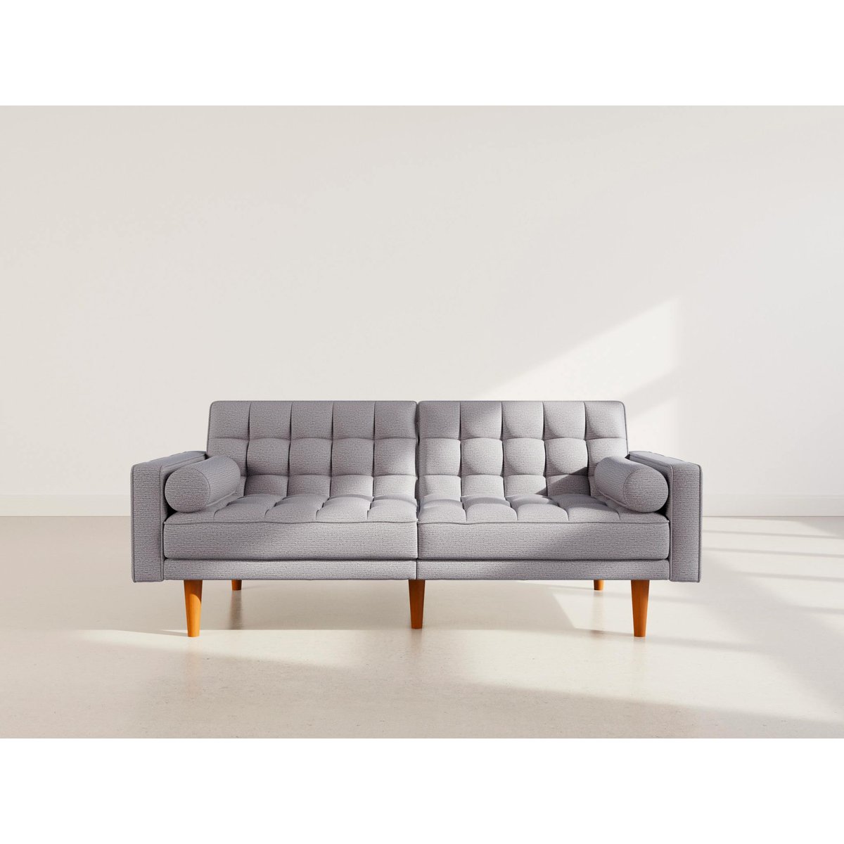 Banquette convertible clic-clac tissu texturé, SUZANNE gris clair, BEST MOBILIER