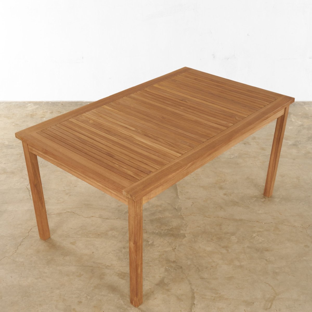 Ensemble table de jardin et 4 chaises pliantes en teck massif naturel, WANDA COLLECTION