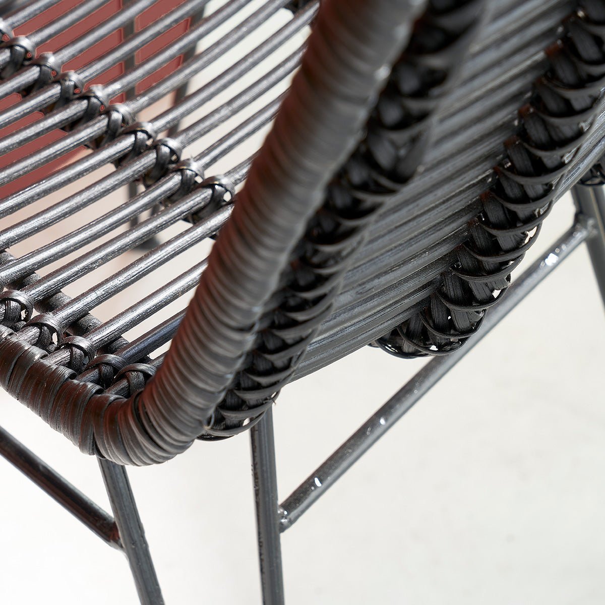 Lot de 2 chaises en rotin et métal BOHEMA noir, BERAH GETAH