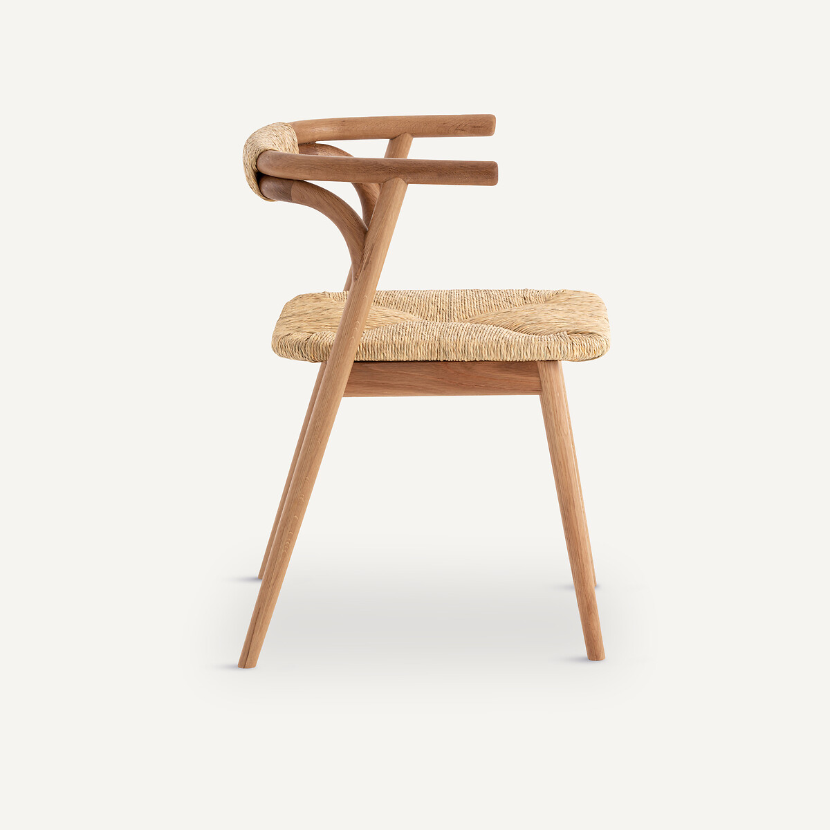 Fauteuil de table en chêne et paille, Fermyo chêne naturel, AM.PM