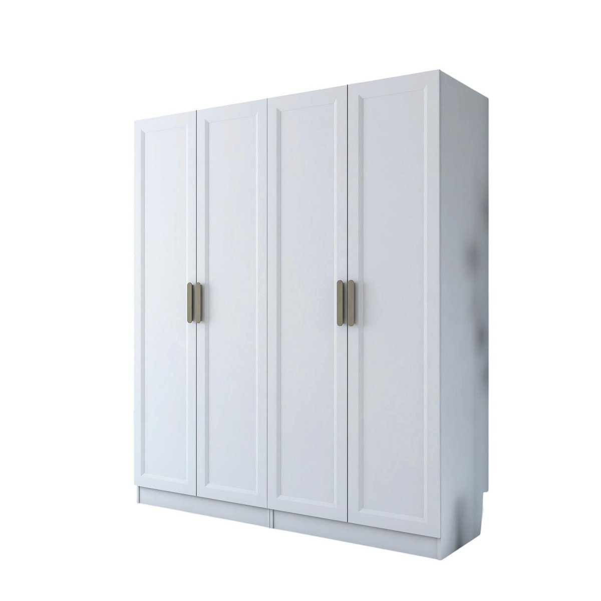 Armoire penderie blanche 4 portes 2 tringles BYRON blanc, PIER IMPORT