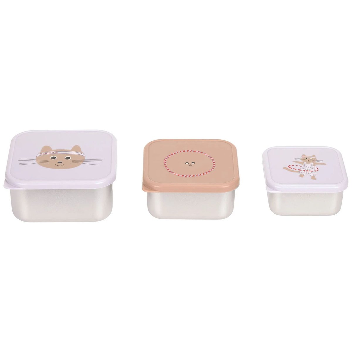 Lot de 3 boîtes à goûter lilas, rose, LASSIG