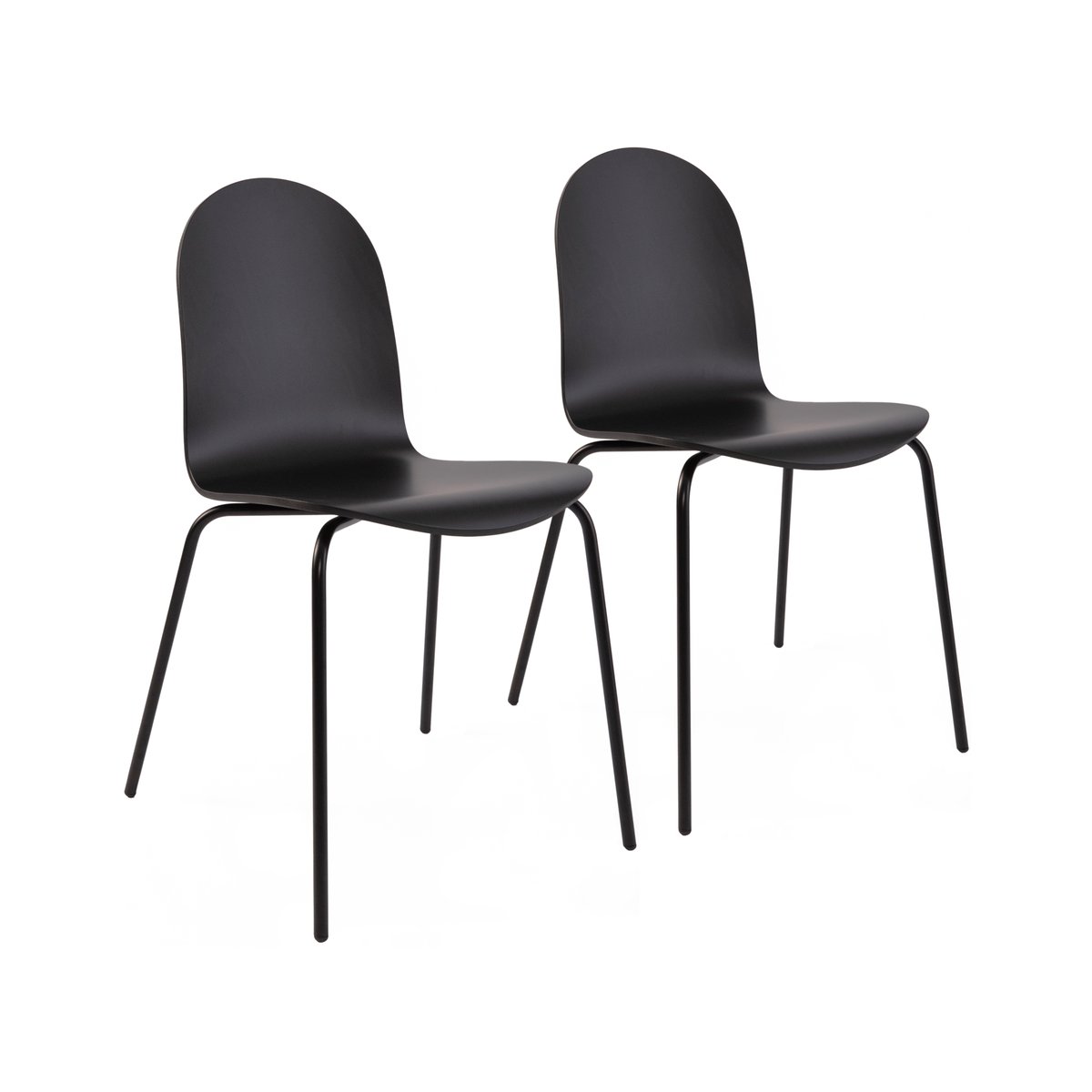 Lot de 2 chaises hêtre teinté - RIAZ noir, CAMIF