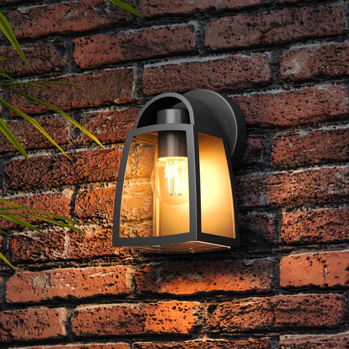 Applique murale d'extérieur sur secteur KELSEY aluminium noir culot E27 H20cm matt black, LUMISKY