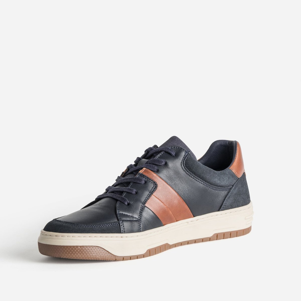 Basket en cuir PETERSON marine, ERAM