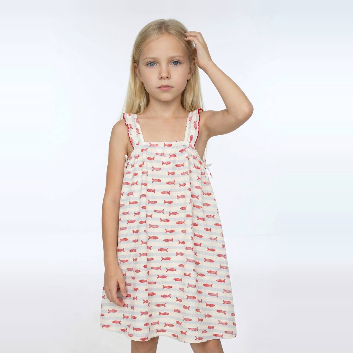 ROBE MC STRIPES celeste, MONOPRIX
