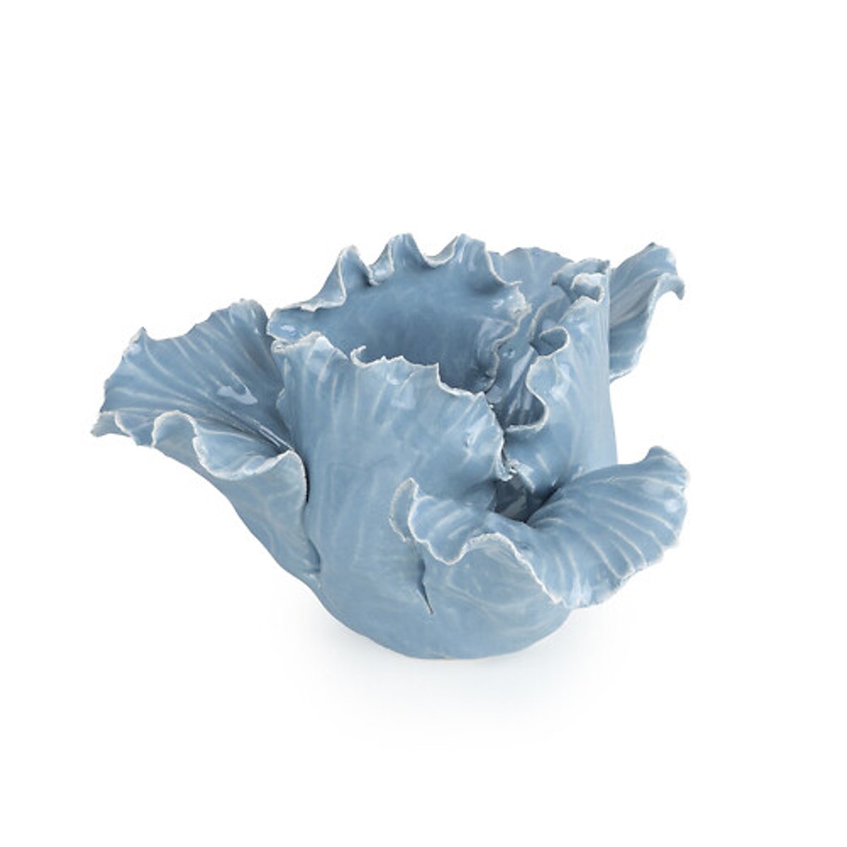 Blue Flower Shaped Tealight Holder blue, SO'HOME