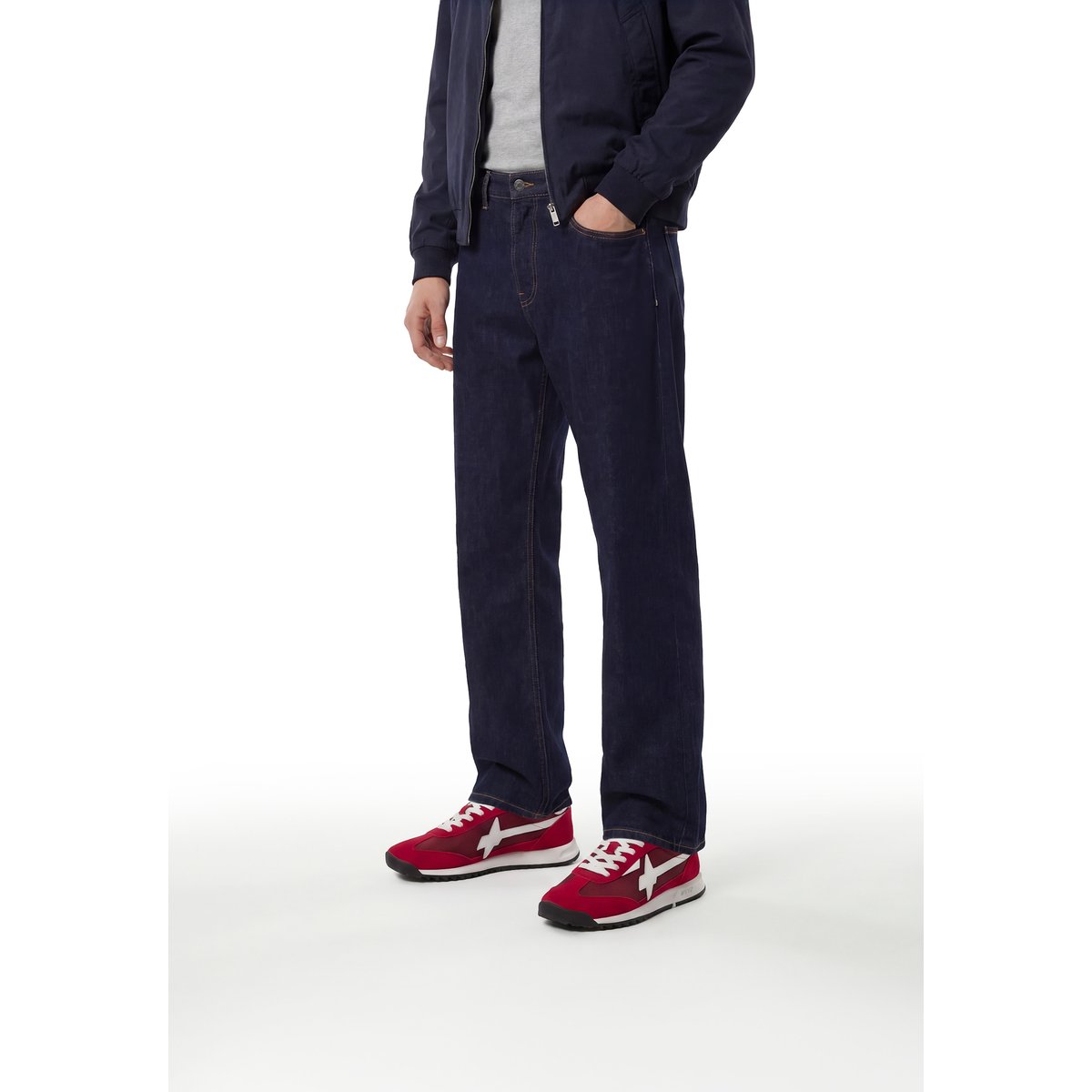 Sneakers en daim et tissu technique KEY-M. bordeaux-blanc, W6YZ