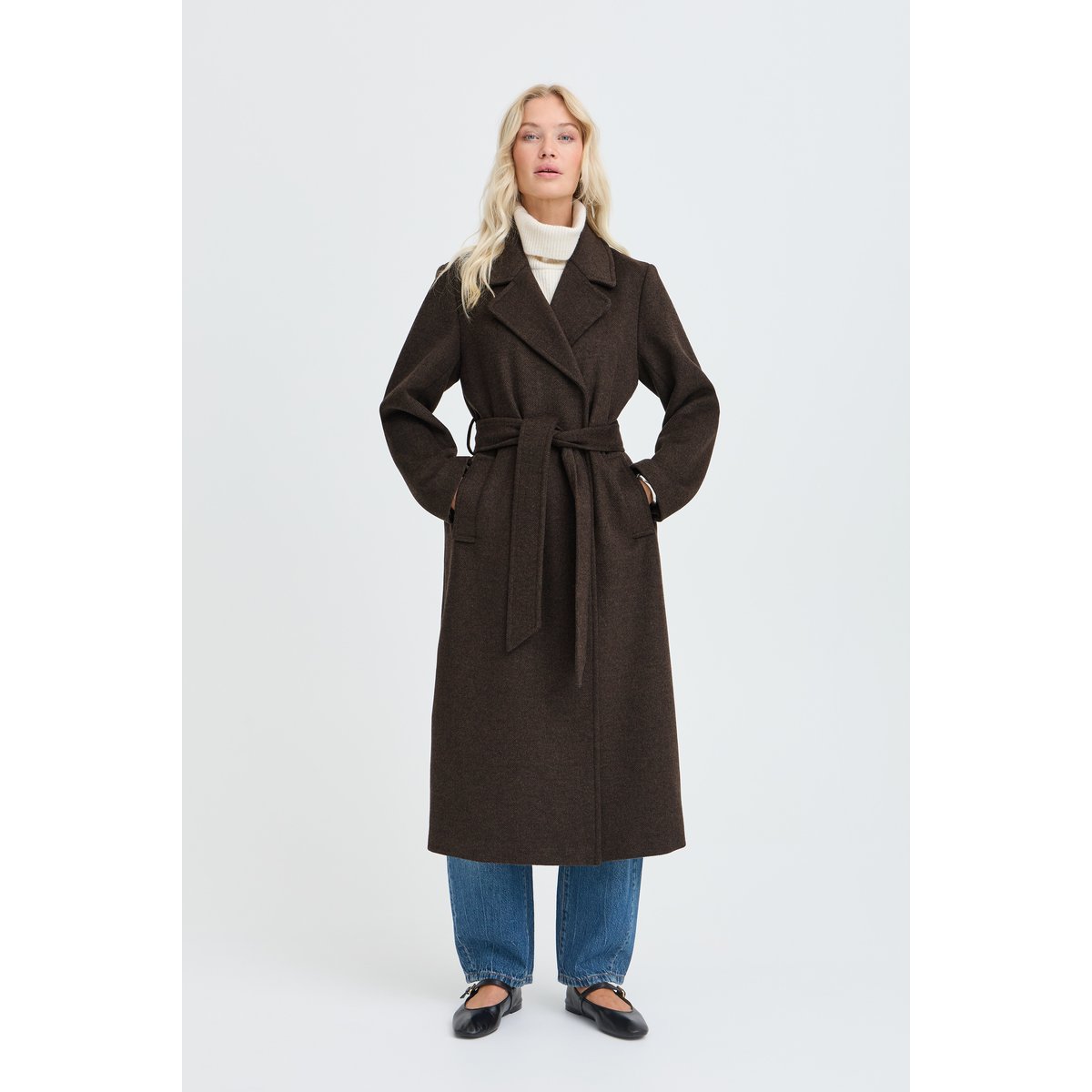 Manteau marron java melange, B.YOUNG