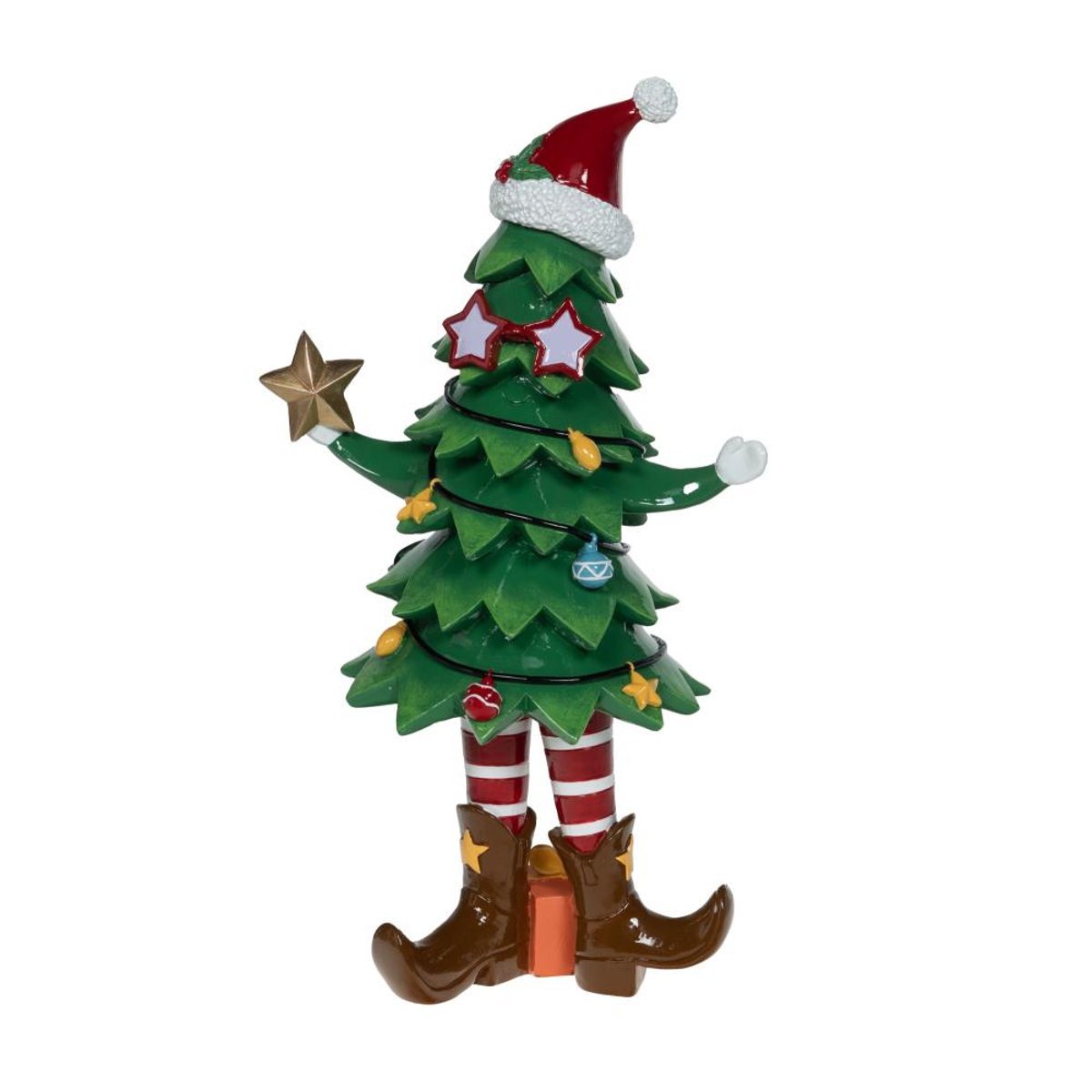 Décoration sapin à poser Arnold en résine H32 cm vert, AMADEUS