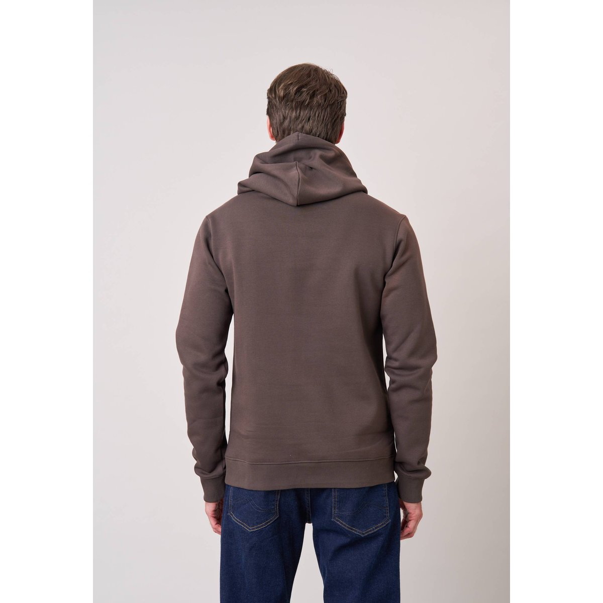 Sweat à capuche regular homme imprimé deeluxe original RAWJORN espresso, DEELUXE