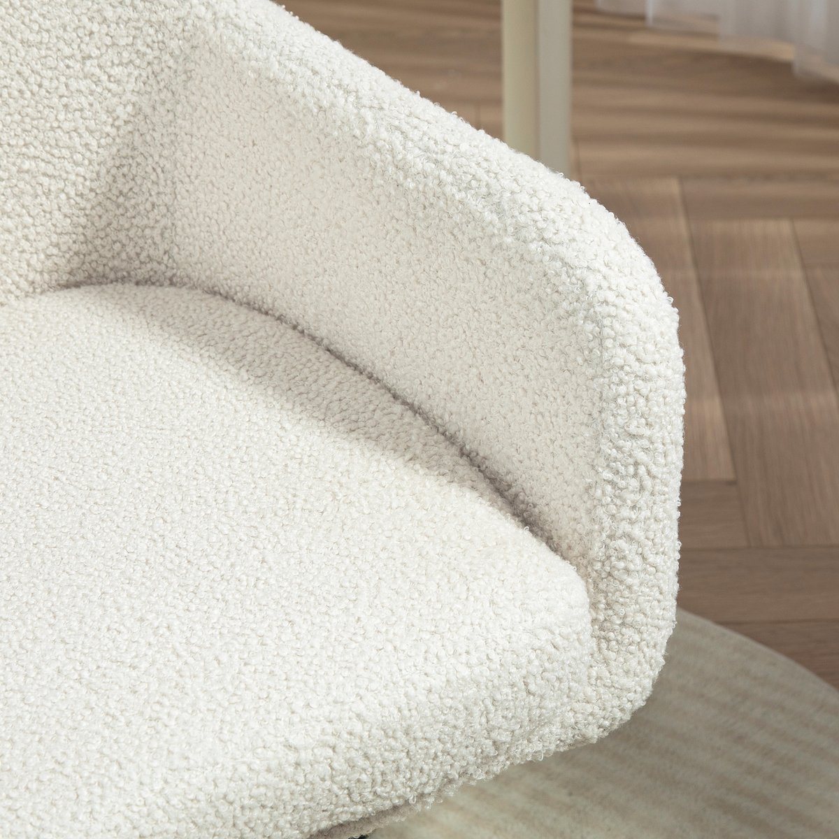 Chaise de bureau Polyester Blanc crème, doré, HOMCOM