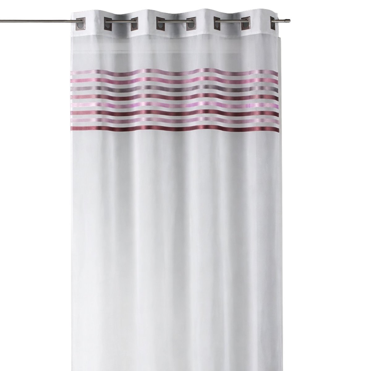 Voilage à parement tissé et œillets carrés vieux rose, HOME MAISON