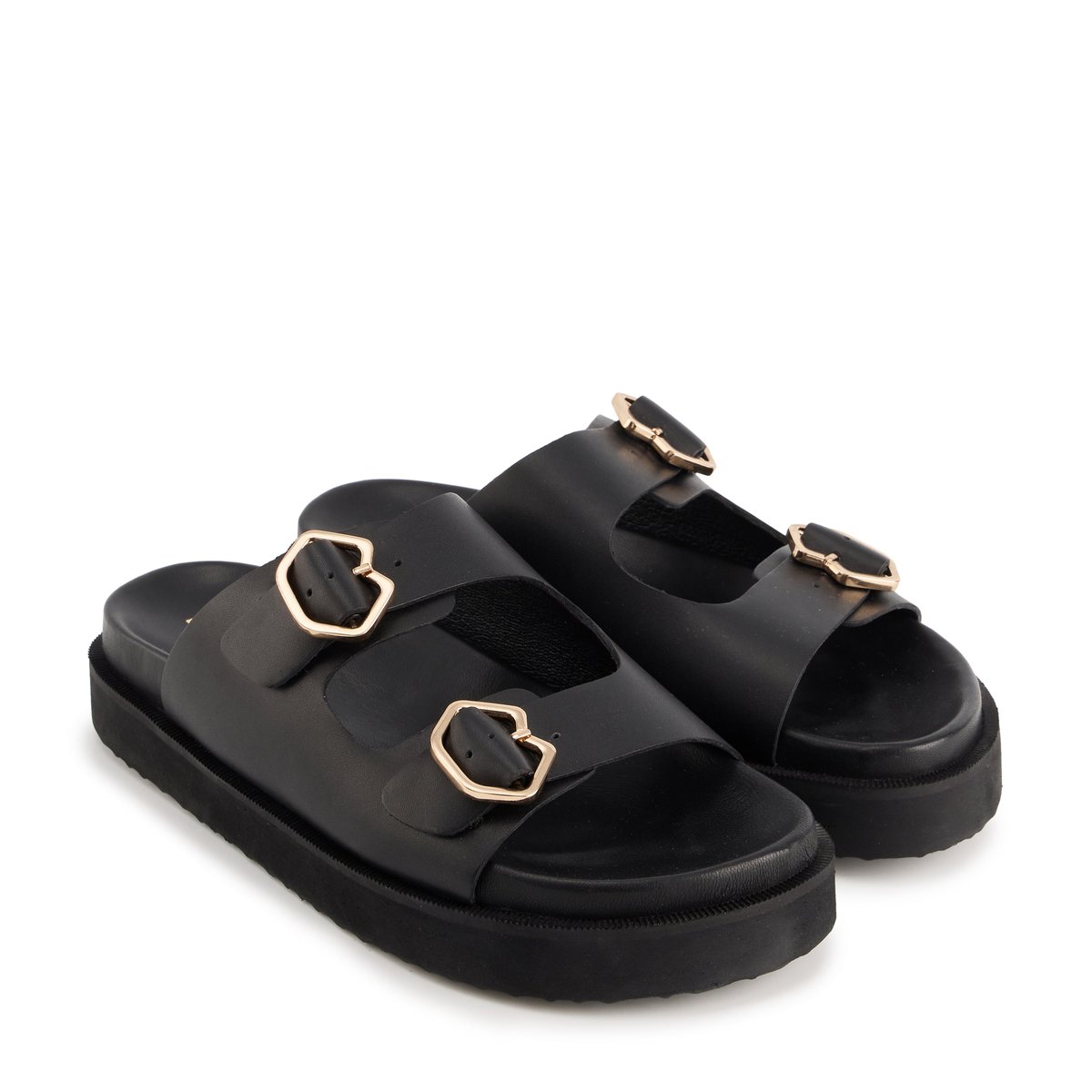 Sandales En Cuir Paola Cuir noir, BONS BAISERS