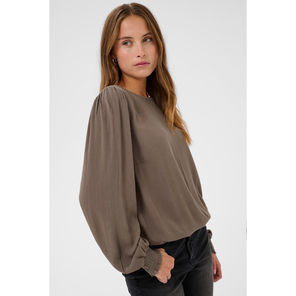 Blouse à manches longues gris morel, KAFFE