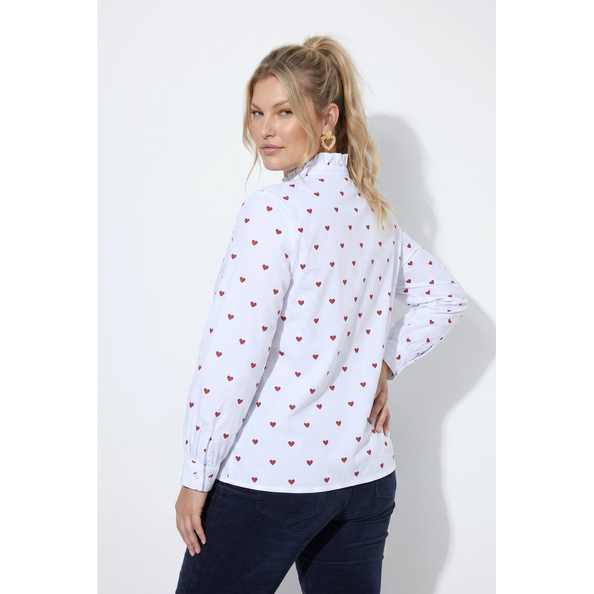 Chemisier motif cœurs blanc neige, ULLA POPKEN