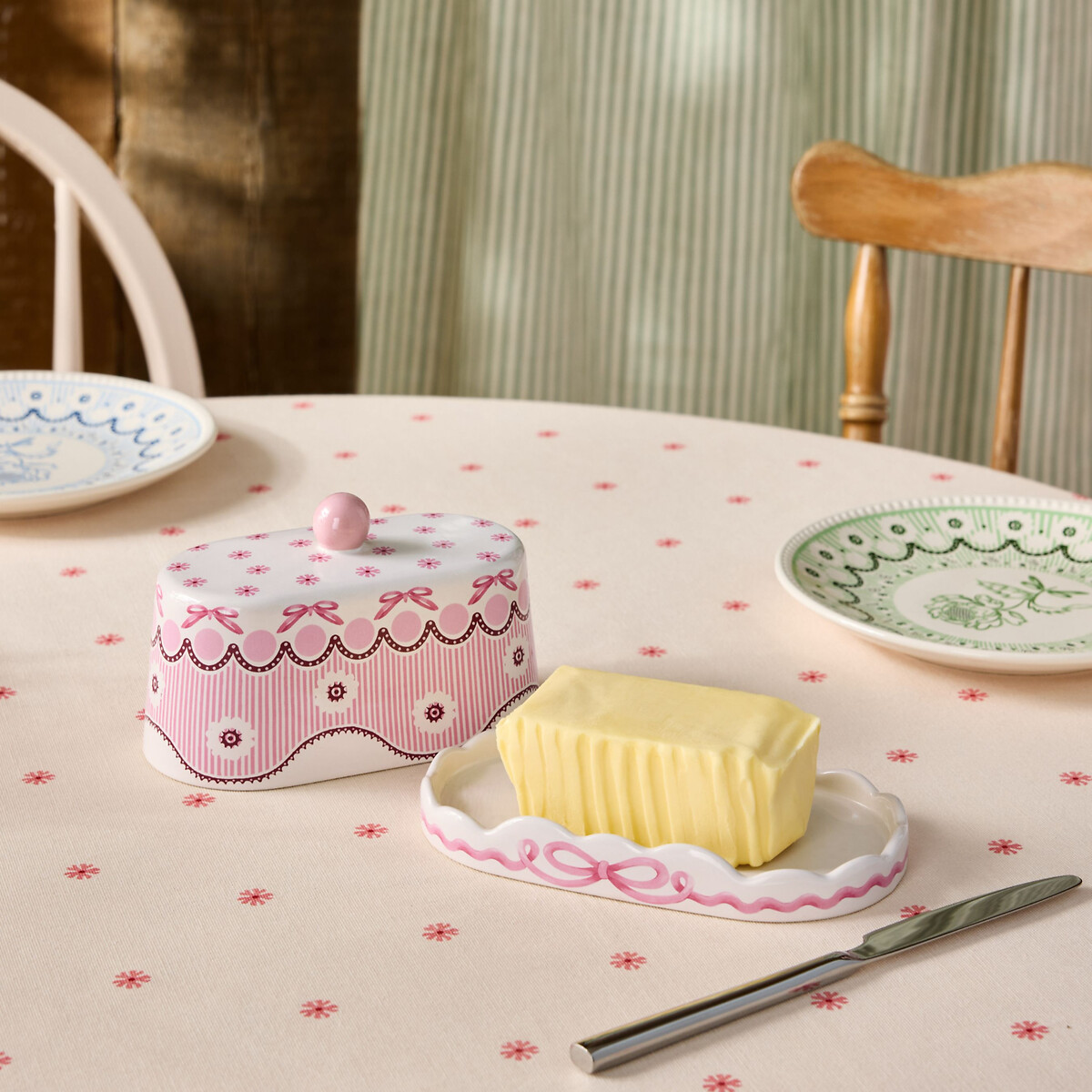 Spitalfields Silk Butter Dish pink, CATH KIDSTON