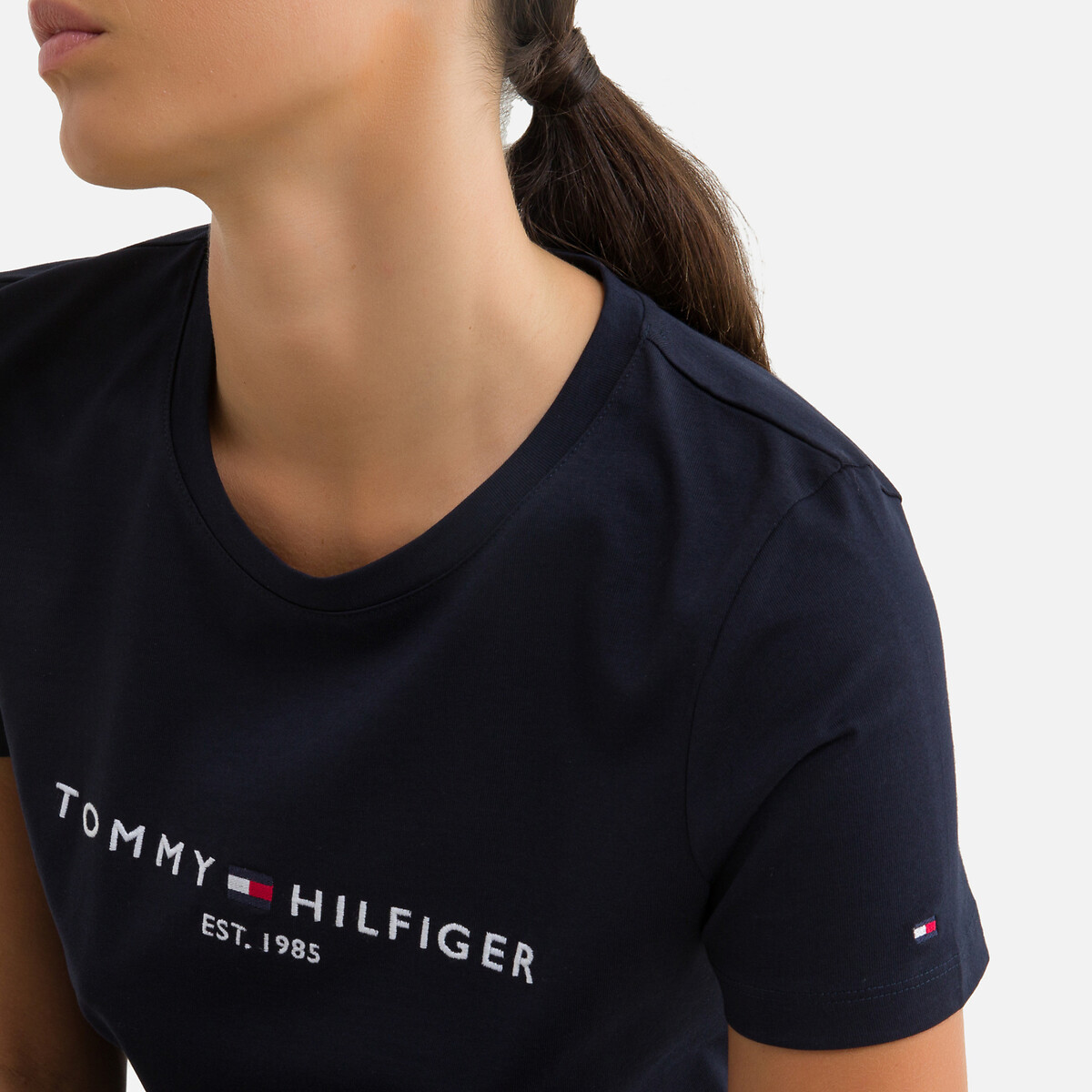Crew Neck T-Shirt with Short Sleeves navy, TOMMY HILFIGER