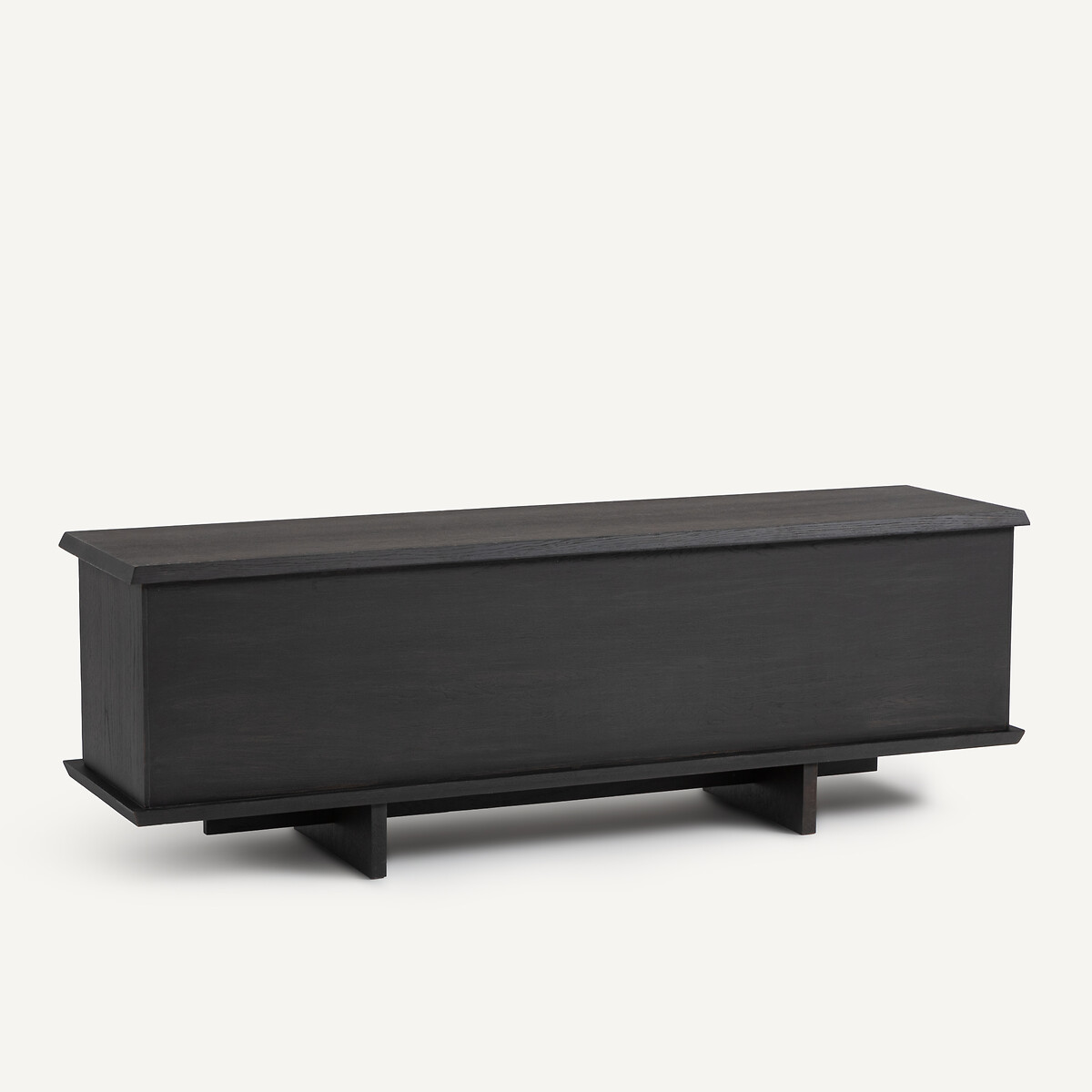 Credenza a 4 ante in rovere e impiallacciatura, Gouge caffé bruciato, AM.PM