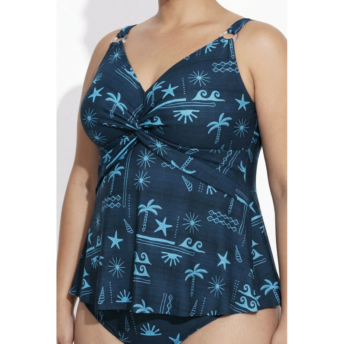 Tankini avec bonnets souples bleu foncé, ULLA POPKEN
