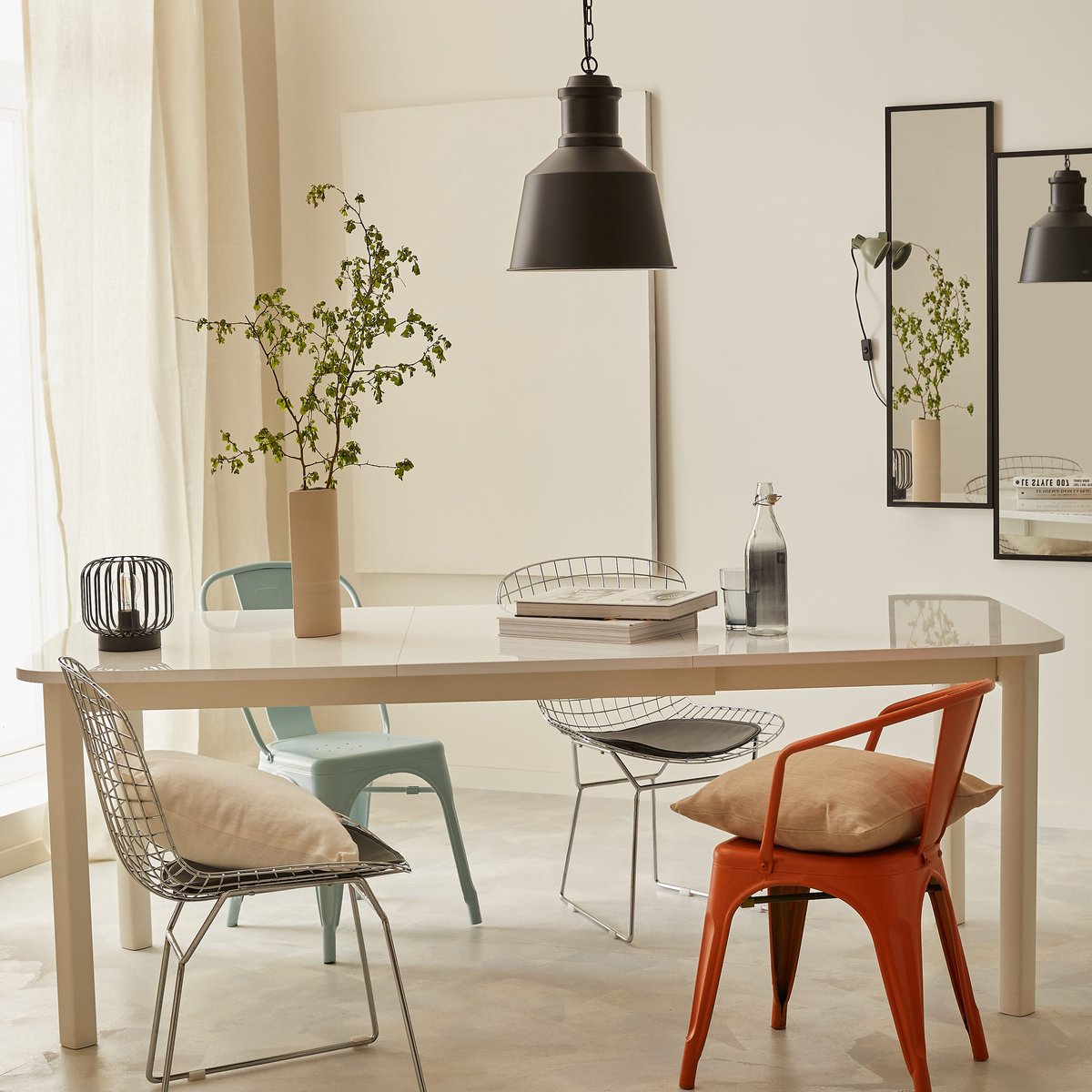 Rideau tamisant en coton, KALPE blanc, INSPIRE