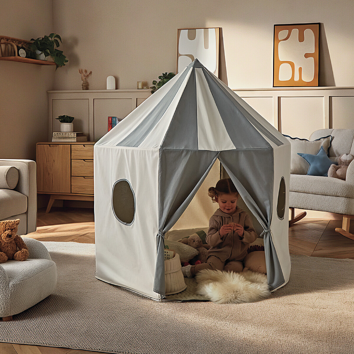 Play Pavilion Cotton Tent blue, CUDDLECO
