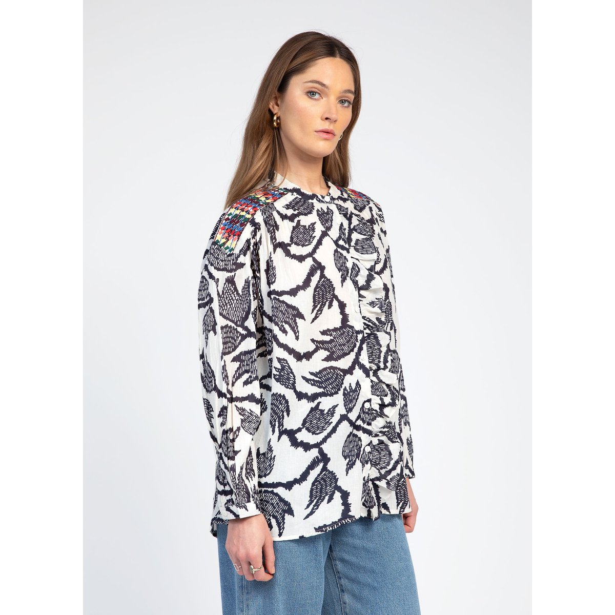 Blouse SOURIATY nabilo marine, AN'GE
