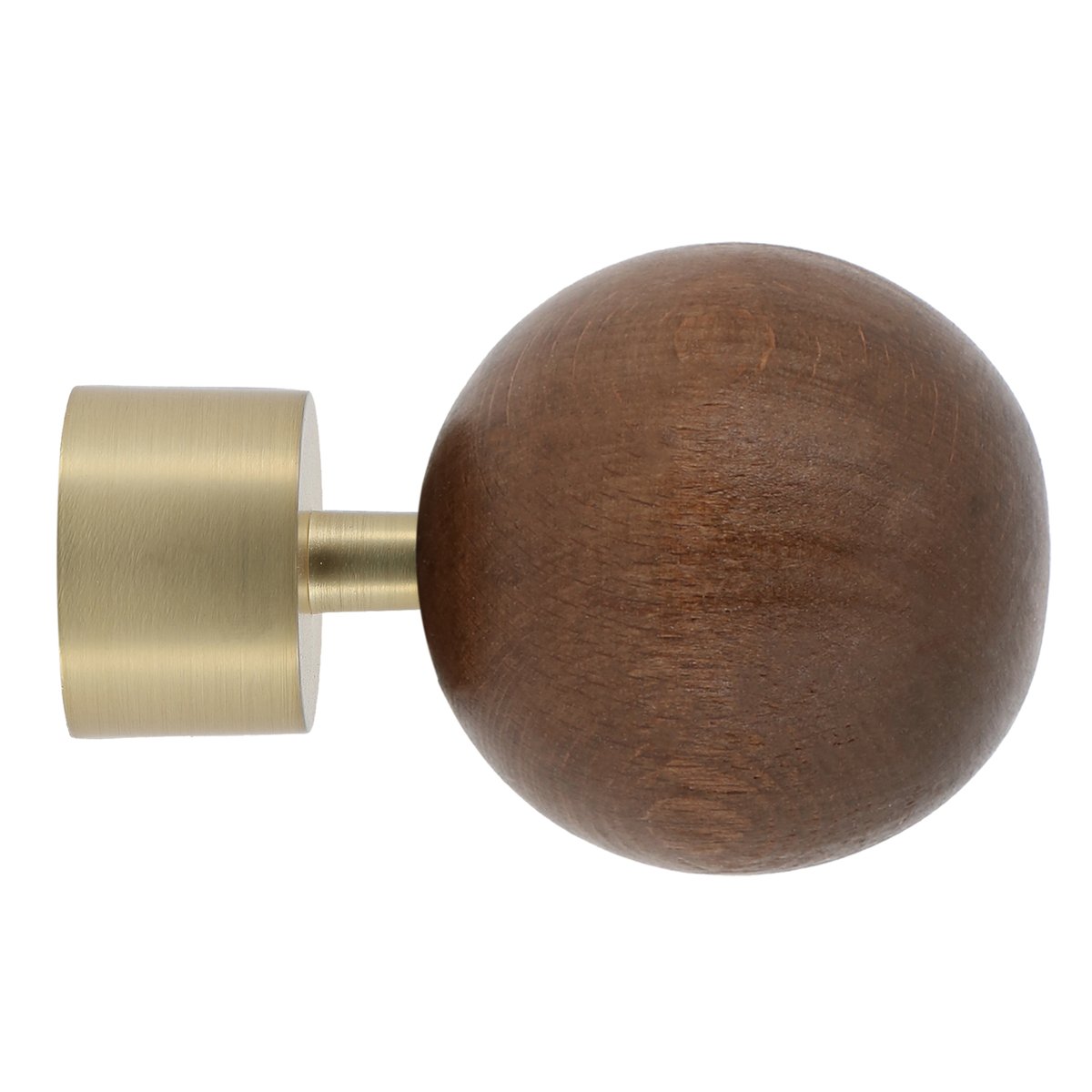 Embout de tringle sphère en bois avec embrase métal marron foncé, MOBOIS