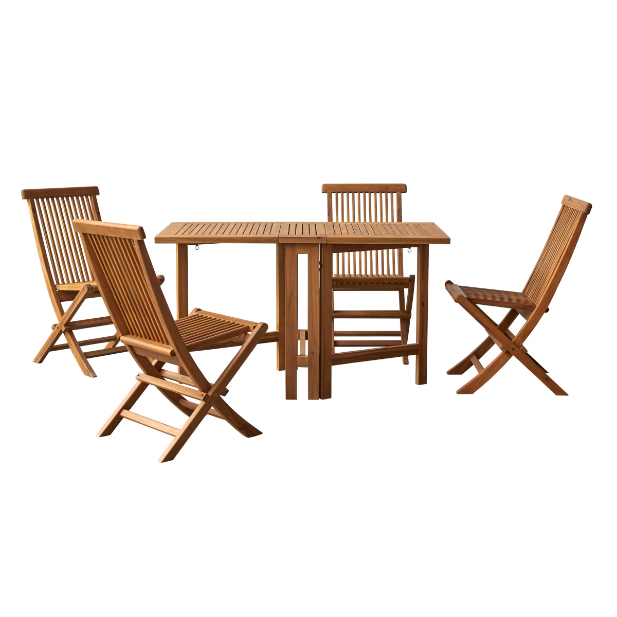 Ensemble table et chaises de jardin en Acacia massif, CAPRI marron, TIKAMOON