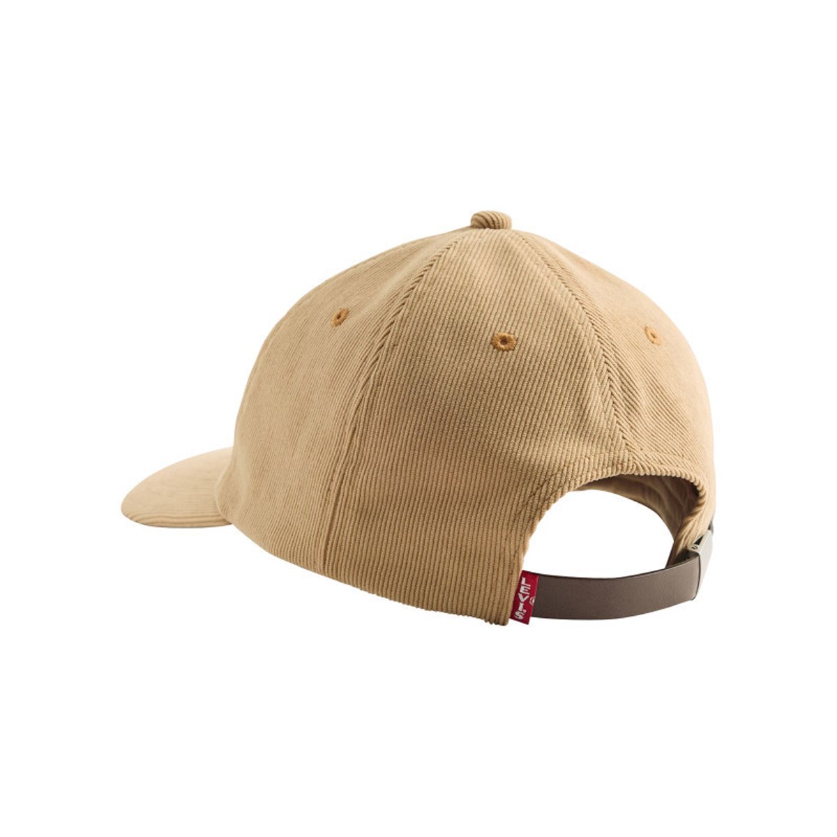 Casquette beige unie en velours côtelé pourvue du logo de la marque beige, LEVI'S