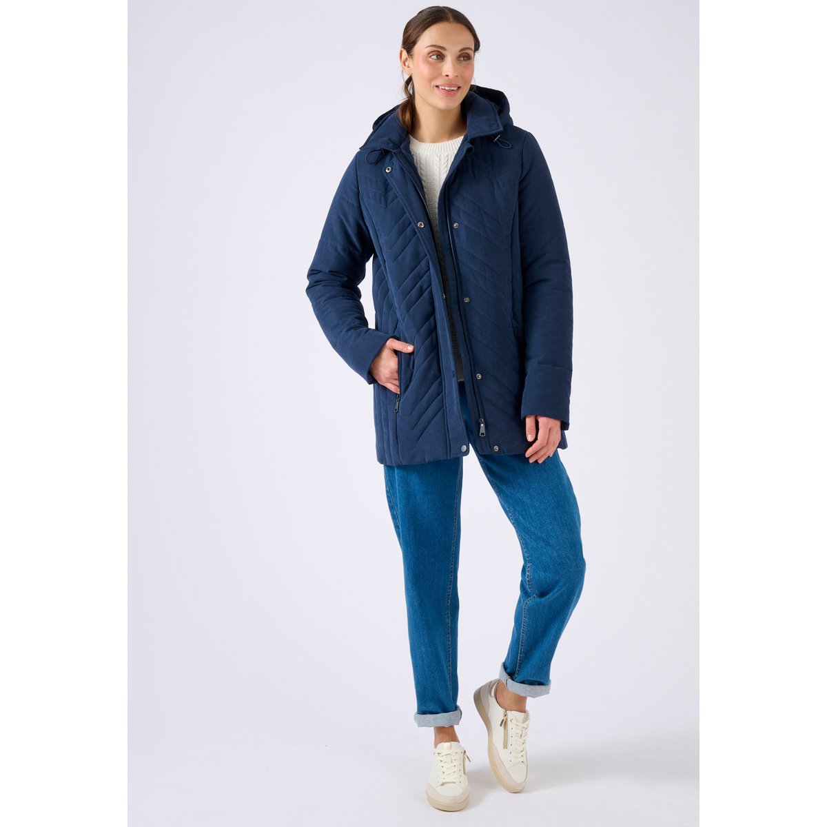 Parka matelassage fantaisie bleu marine, DAMART