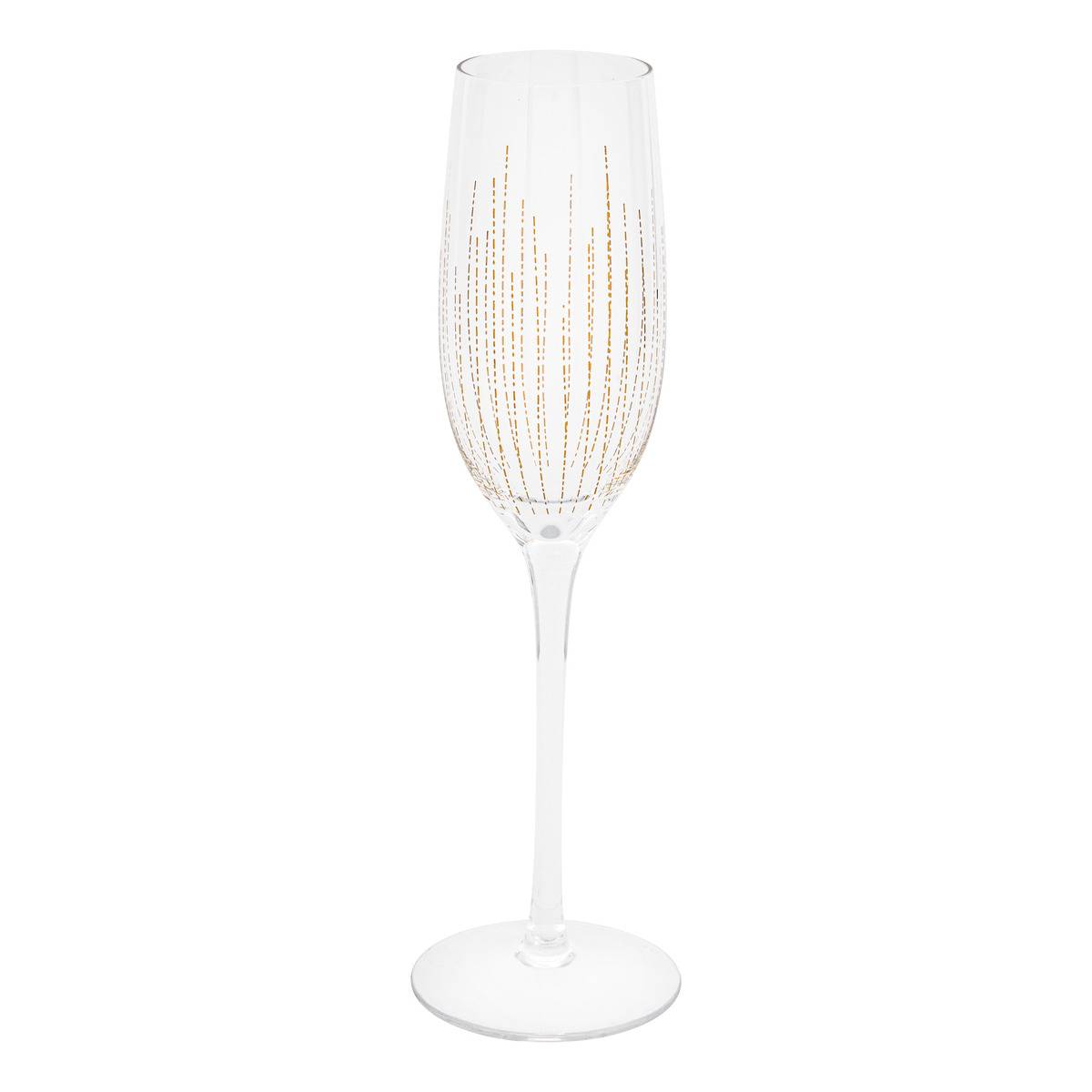 Lot de 4 flûtes à champagne en verre LUNIS doré, ATMOSPHERA