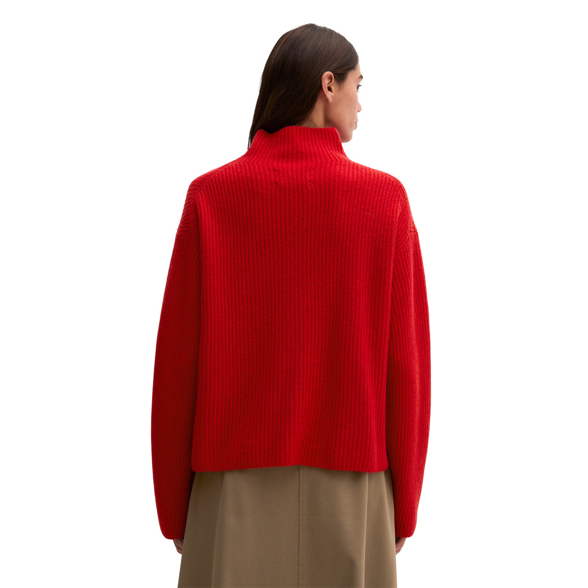 Pull côtelé, coupe classique en mélange de laine vierge douce rouge, MARC O'POLO