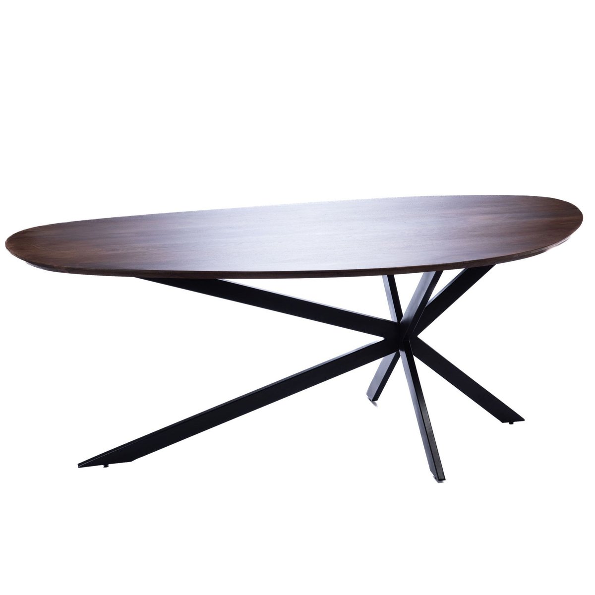 Table de salle à manger organique en manguier et métal L200 - GAIA bois foncé, AMADEUS