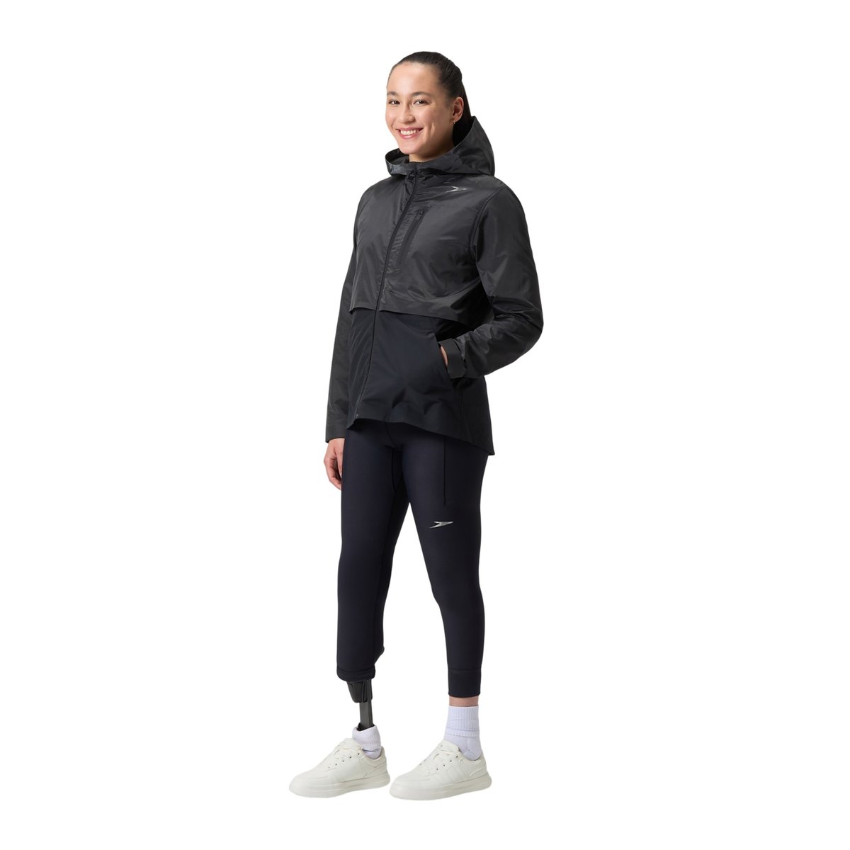 Veste bicolore, légère et extensible à capuche PRO noir, SPEEDO
